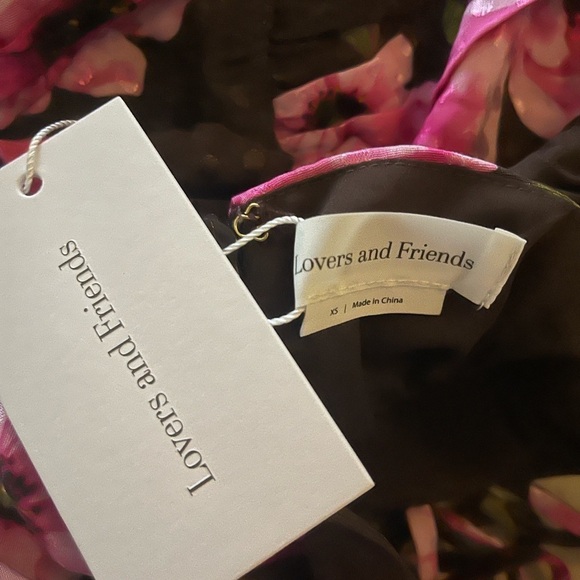 LOVERS + FRIENDS Brown Pink Floral Ruched Open Back Mini Dress XS NWT - Picture 11 of 11